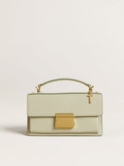 Letter T charm in gold-colored brass with crystals