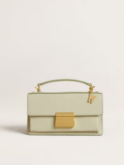 Letter W charm in gold-colored brass with crystals