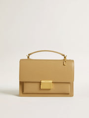 Letter C charm in gold-colored brass with crystals