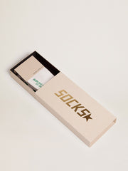 green stripes and logo Cotton socks with distressed finishes