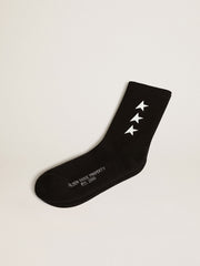 Black socks with contrasting white stars