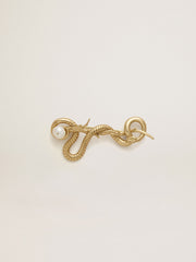 CNY antique gold snake-shaped pin