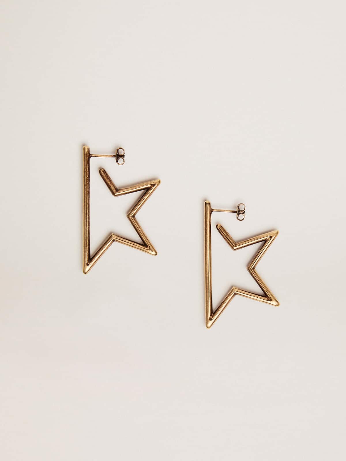 Women's Star antique gold color pendant earrings