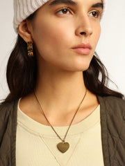 Hoop earrings in antique gold color with Forever For You lettering