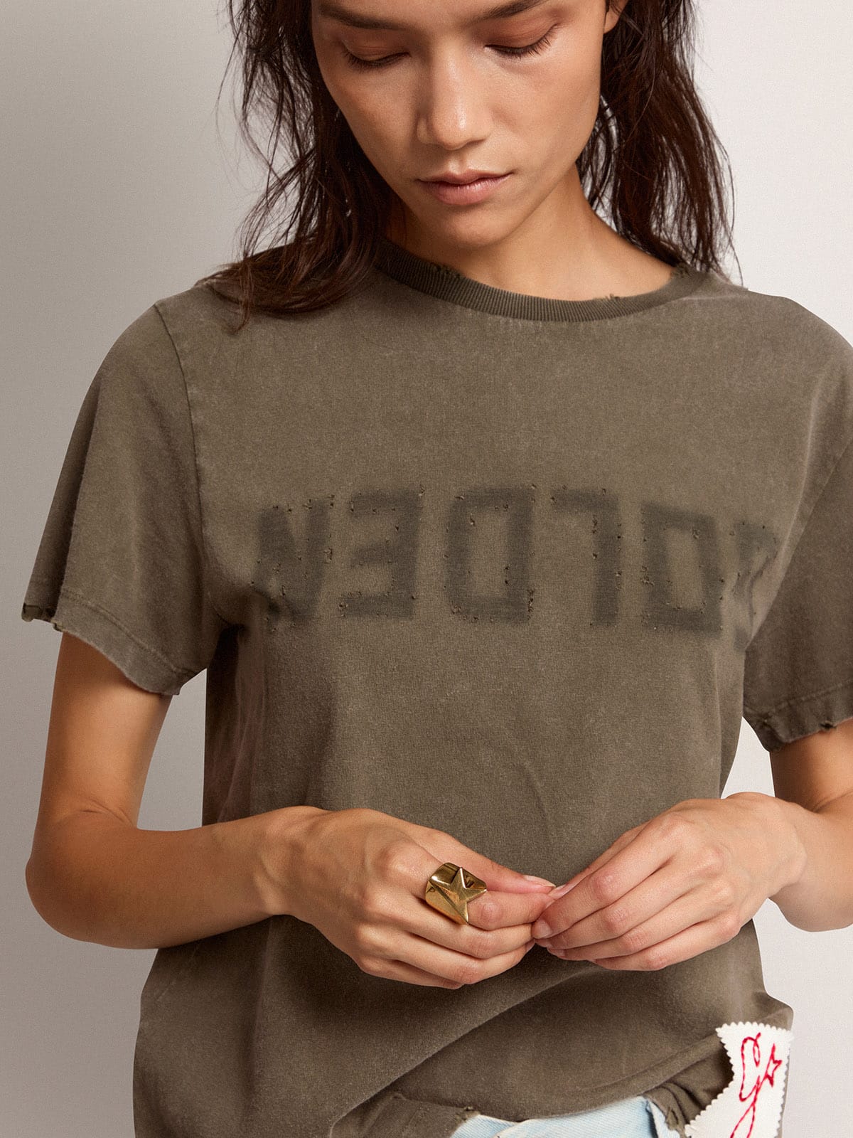 Ring in antique gold color