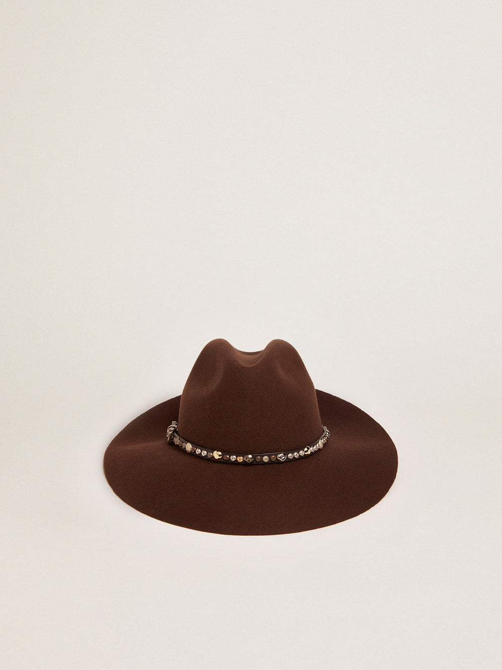 Women’s studded brown Fedora hat Golden Goose