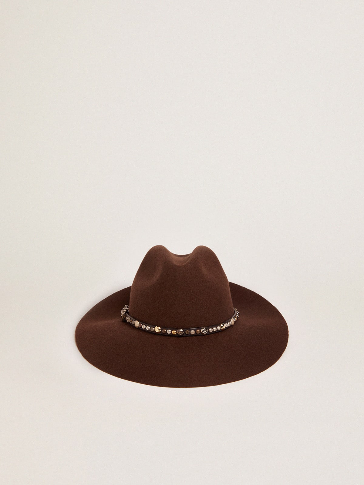 Women’s studded brown Fedora hat Golden Goose