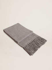 Gray ribbed wool scarf