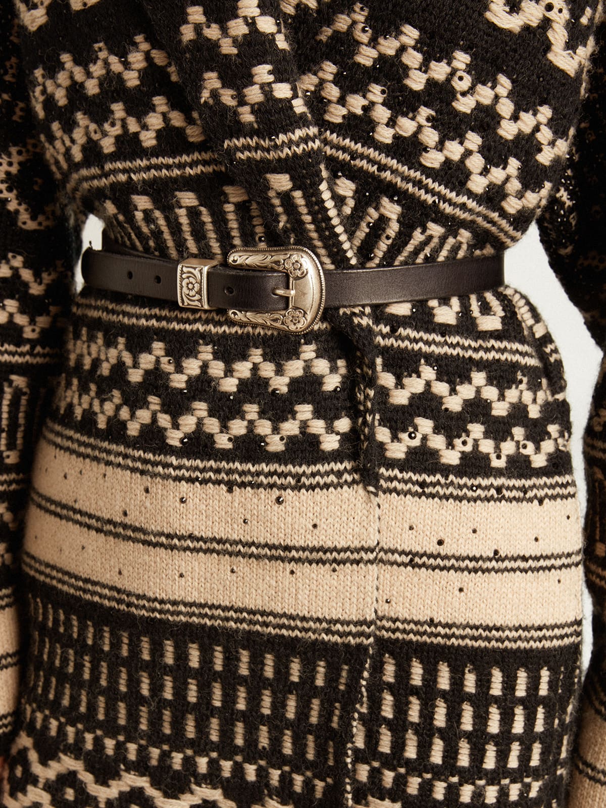 Black belt in washed leather with silver color buckle