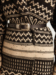 Black belt in washed leather with silver color buckle