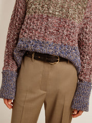 Women’s black belt in washed leather with gold studs