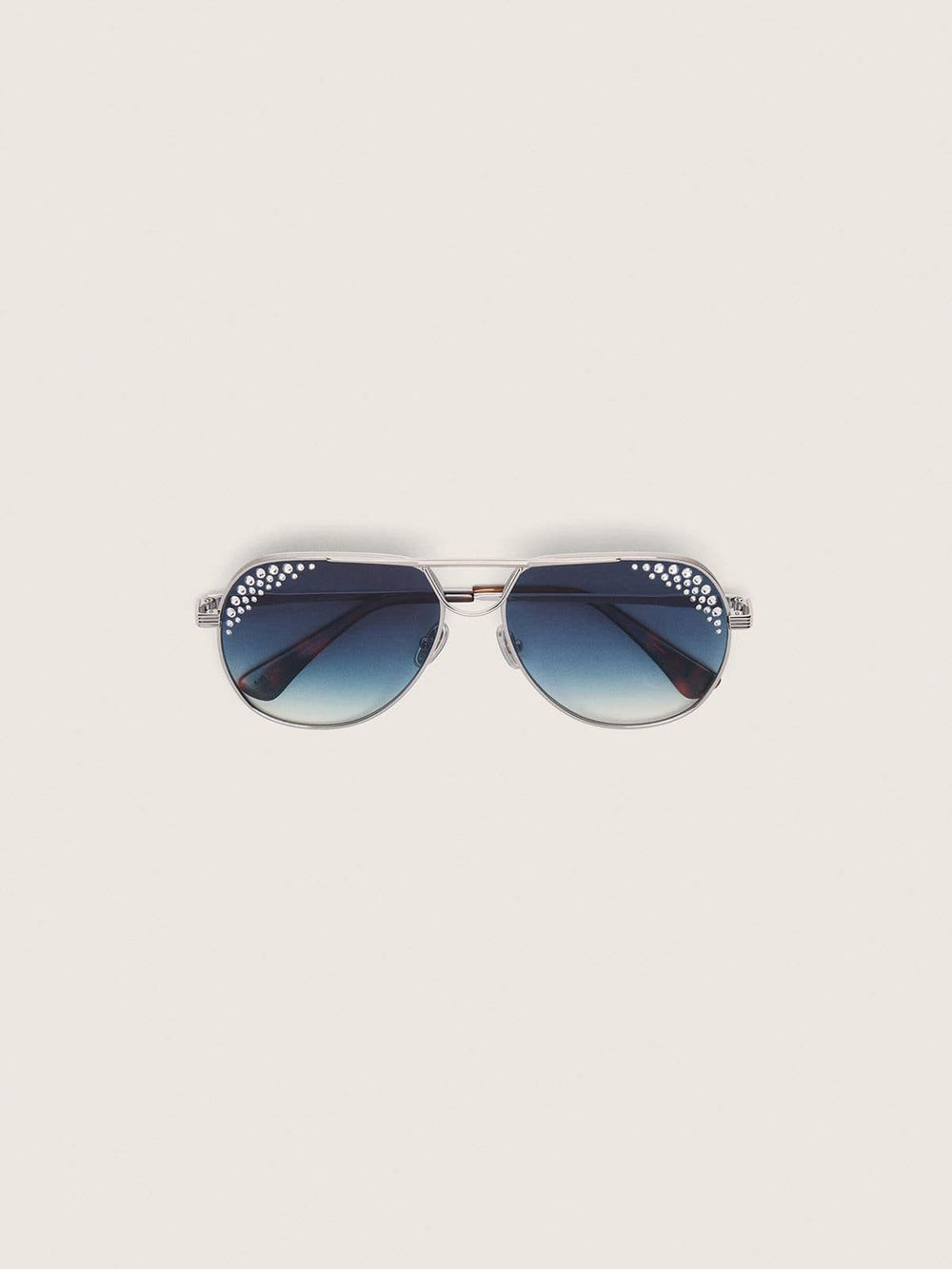 Carter aviator sunglasses with blue lenses and crystals