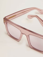 Square-style Sunframe Jamie with clear pink frame and pink lenses