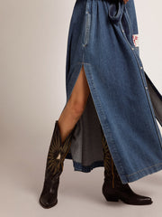 Wish Star boots in black leather with platinum laminated leather inlay star