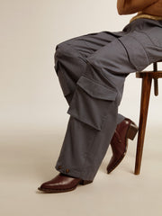 Womens's low Debbie boots in burgundy leather