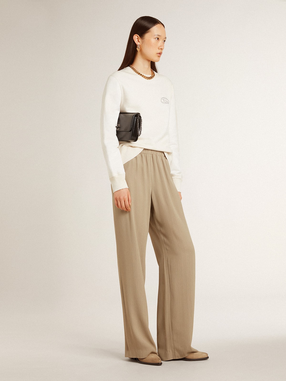 Wish Star low boots in sand-colored waxed suede with star embroidery