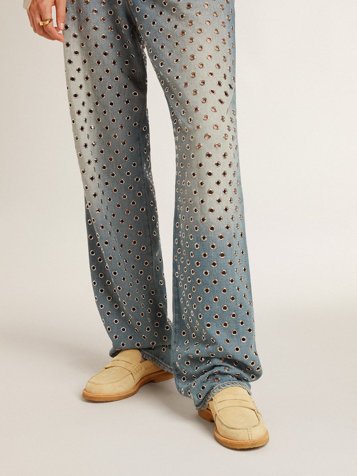 Jerry loafer in ecru waxed suede