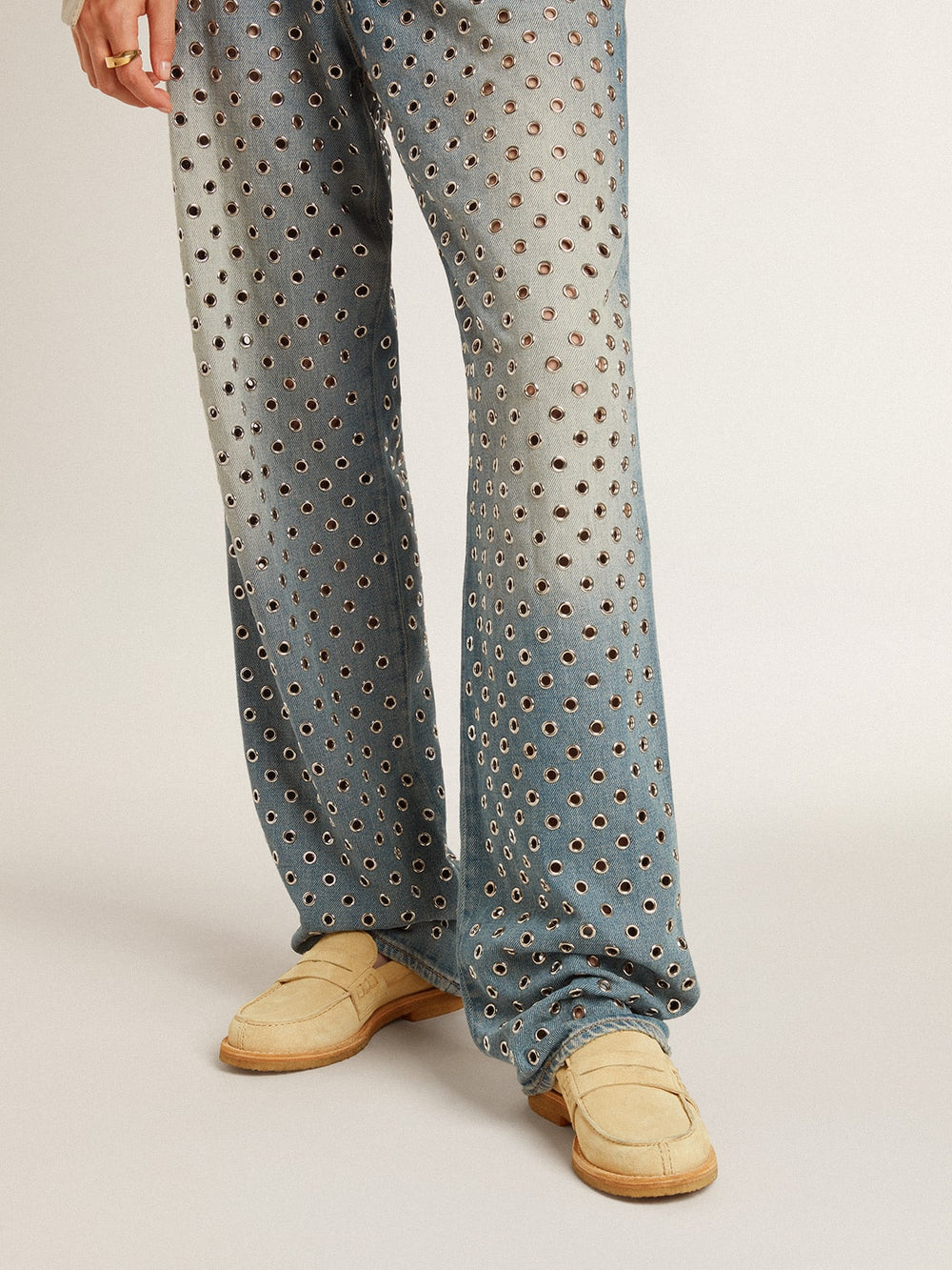 Jerry loafer in ecru waxed suede