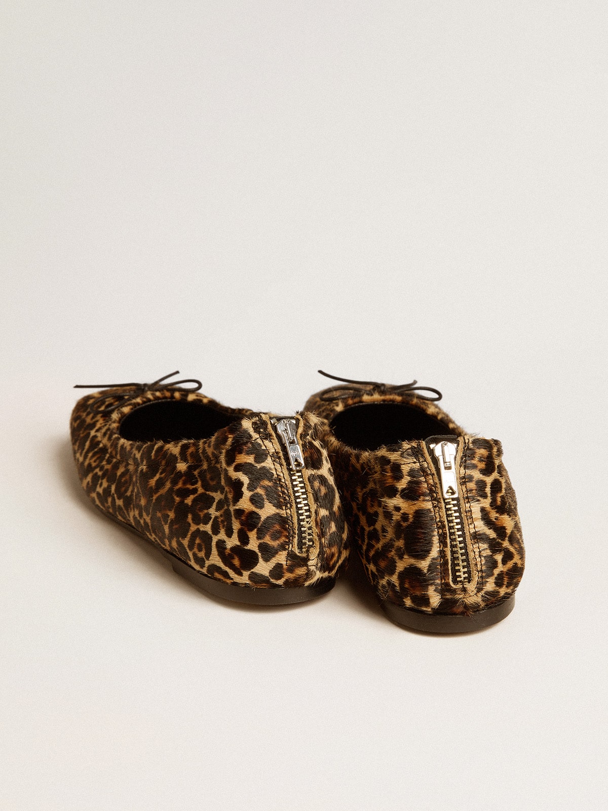 Amy ballet flats in beige leopard-print pony skin