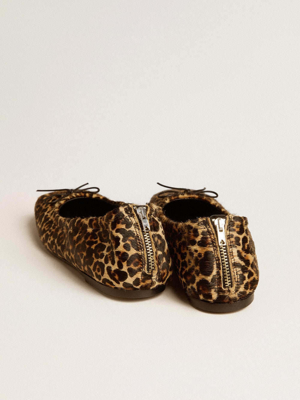 Amy ballet flats in beige leopard-print pony skin