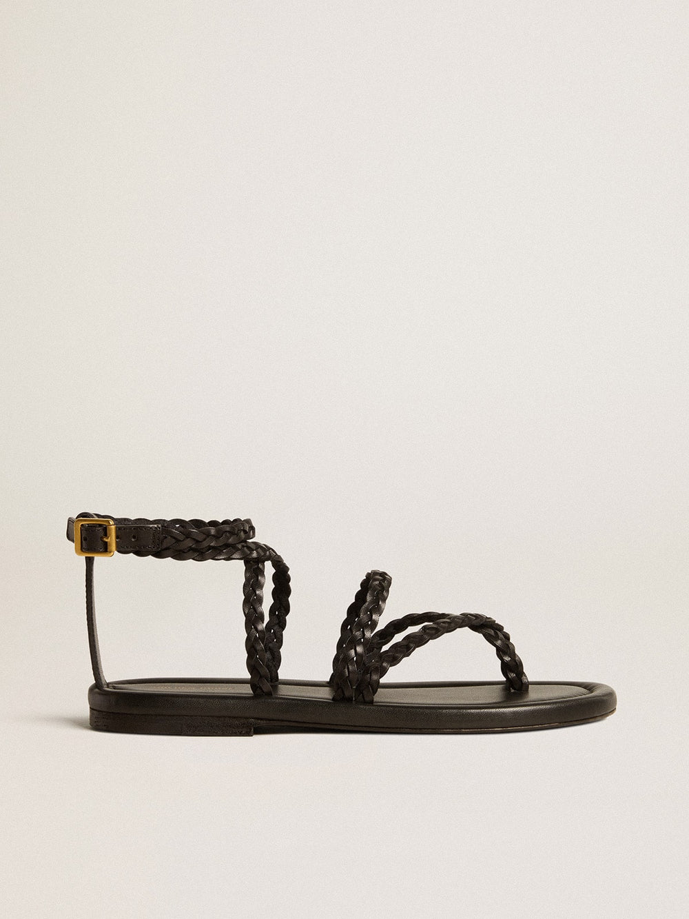 Women's Penelope flat sandals in black leather