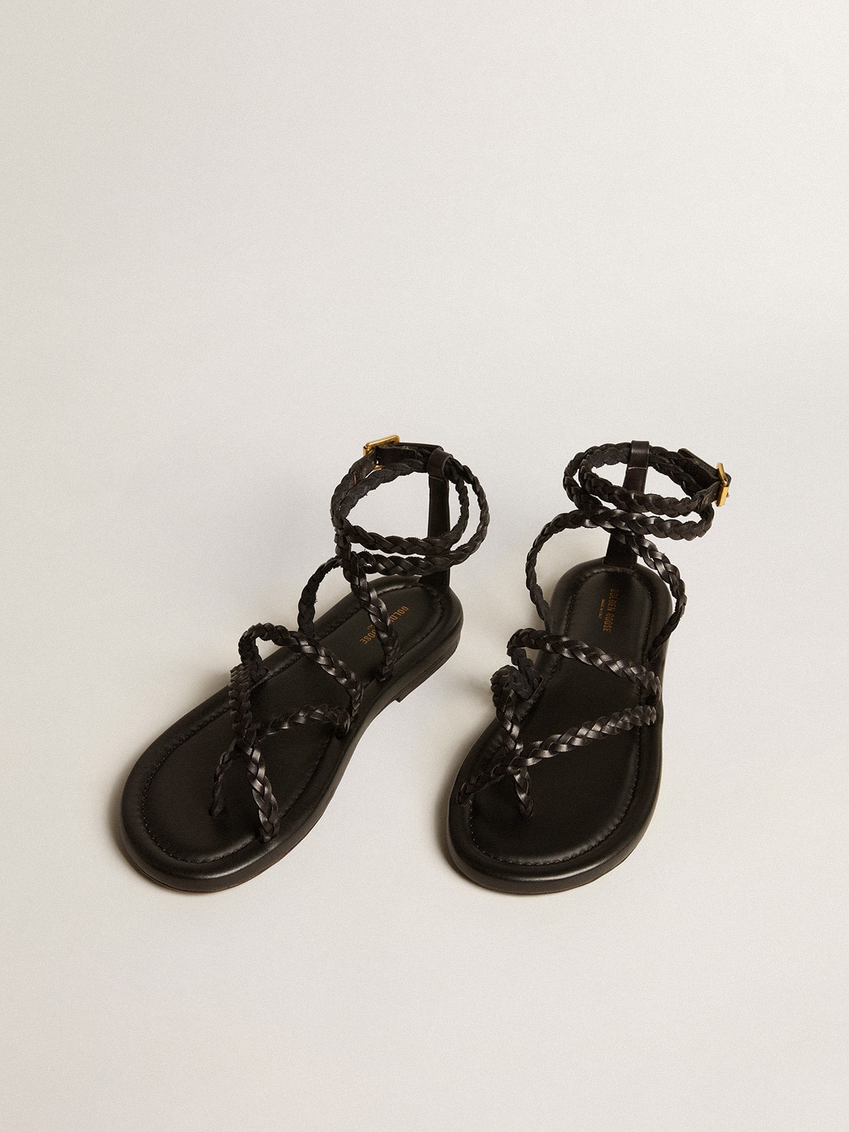 Women's Penelope flat sandals in black leather