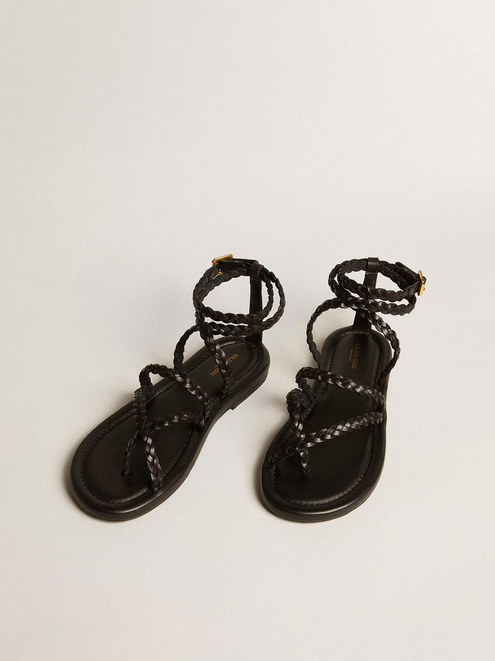 Women's Penelope flat sandals in black leather
