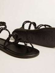 Women's Penelope flat sandals in black leather