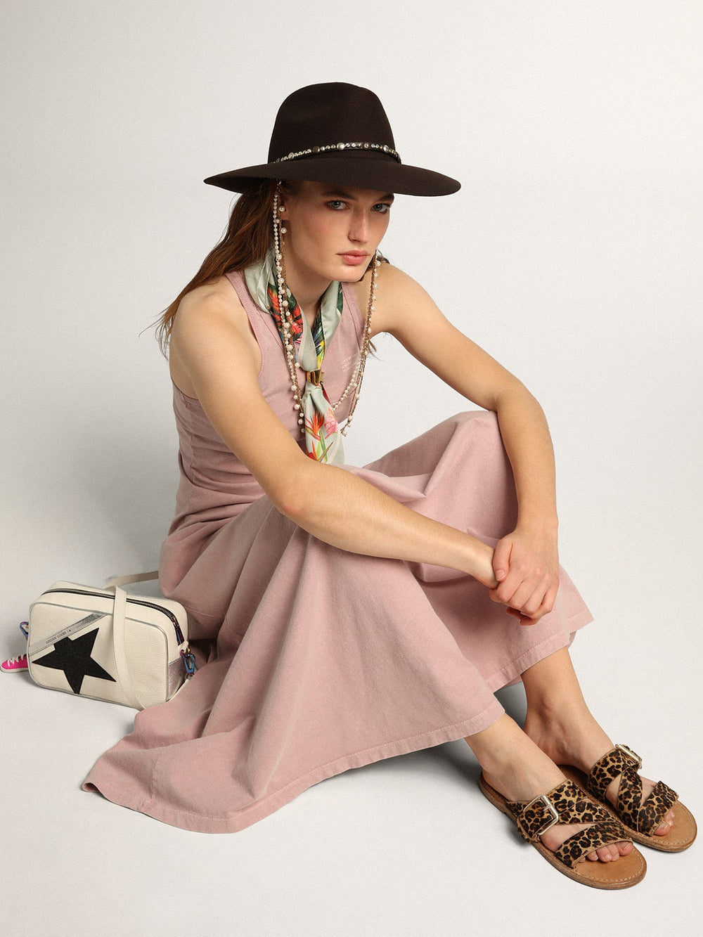 Leopard pony skin sandals for women Margaret Golden Goose