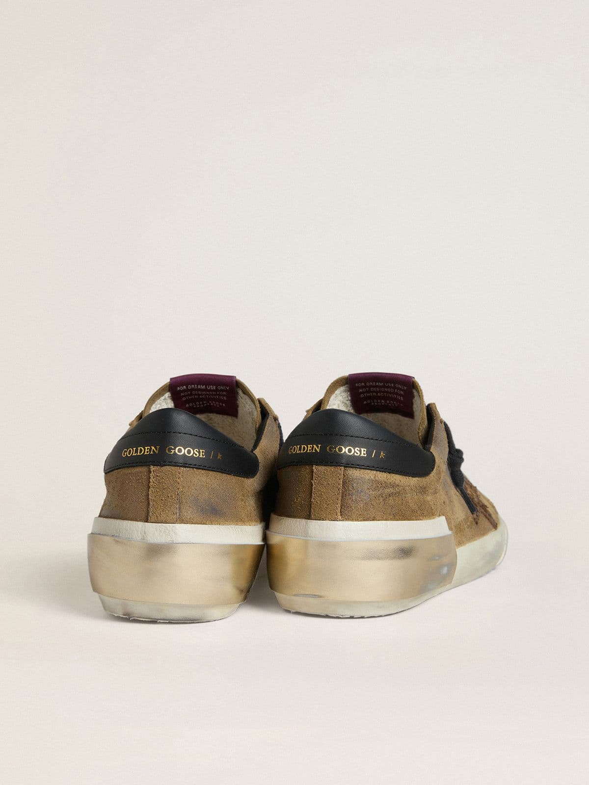 Men's Super-Star LTD in waxed suede with python-print star and nappa leather heel tab
