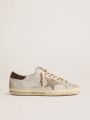 Men's Super-Star with tobacco-colored croc-print leather star and black leather heel tab