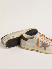 Men's Super-Star with tobacco-colored croc-print leather star and black leather heel tab