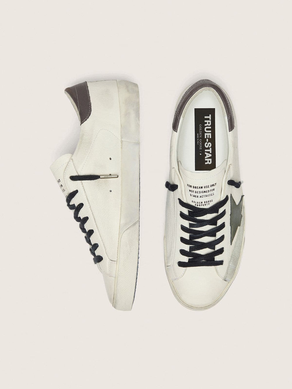 Men's Super-Star in nappa with green leather star and gray leather heel tab