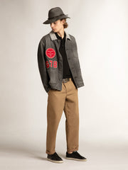 Men's Super-Star in black nappa with black suede star and heel tab