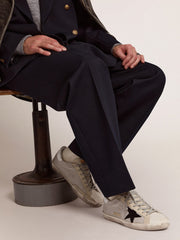 Men's Super-Star in leather with black star