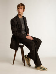 Men's Super-Star in cream mesh and green nappa with nappa star