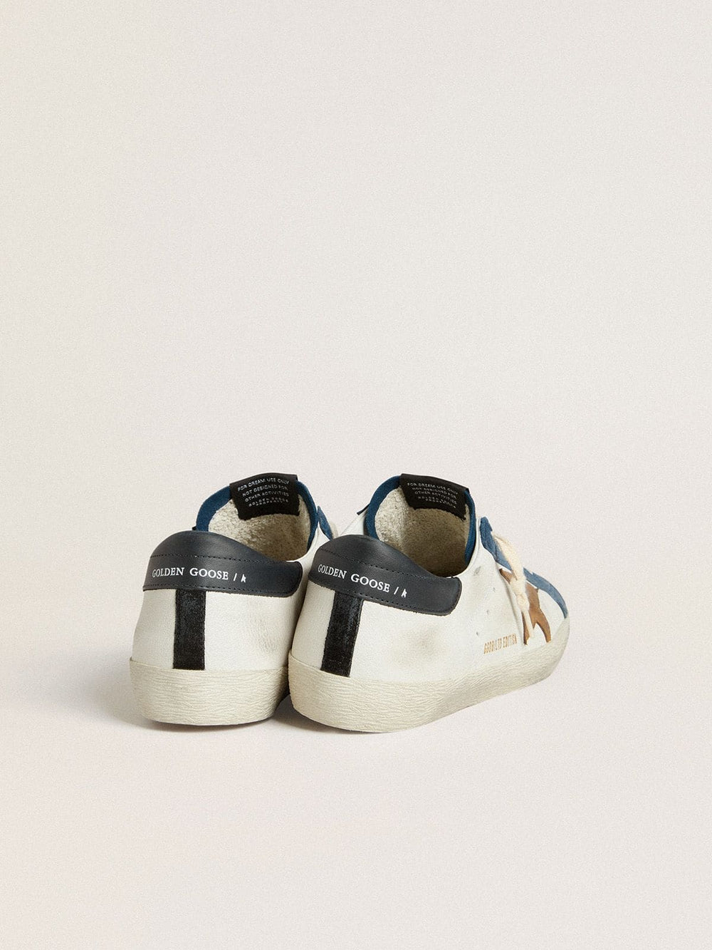 Men's Super-Star LTD with tobacco-colored croc-print leather star and black leather heel tab