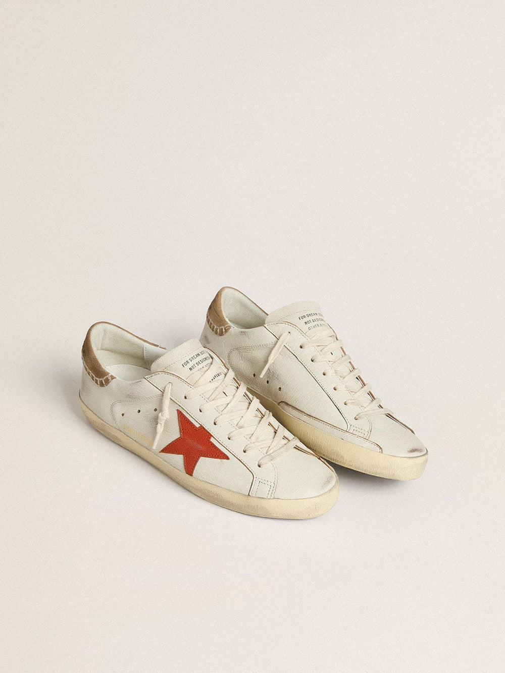 Men's Super-Star LTD in nappa leather with orange leather star and tobacco suede heel tab