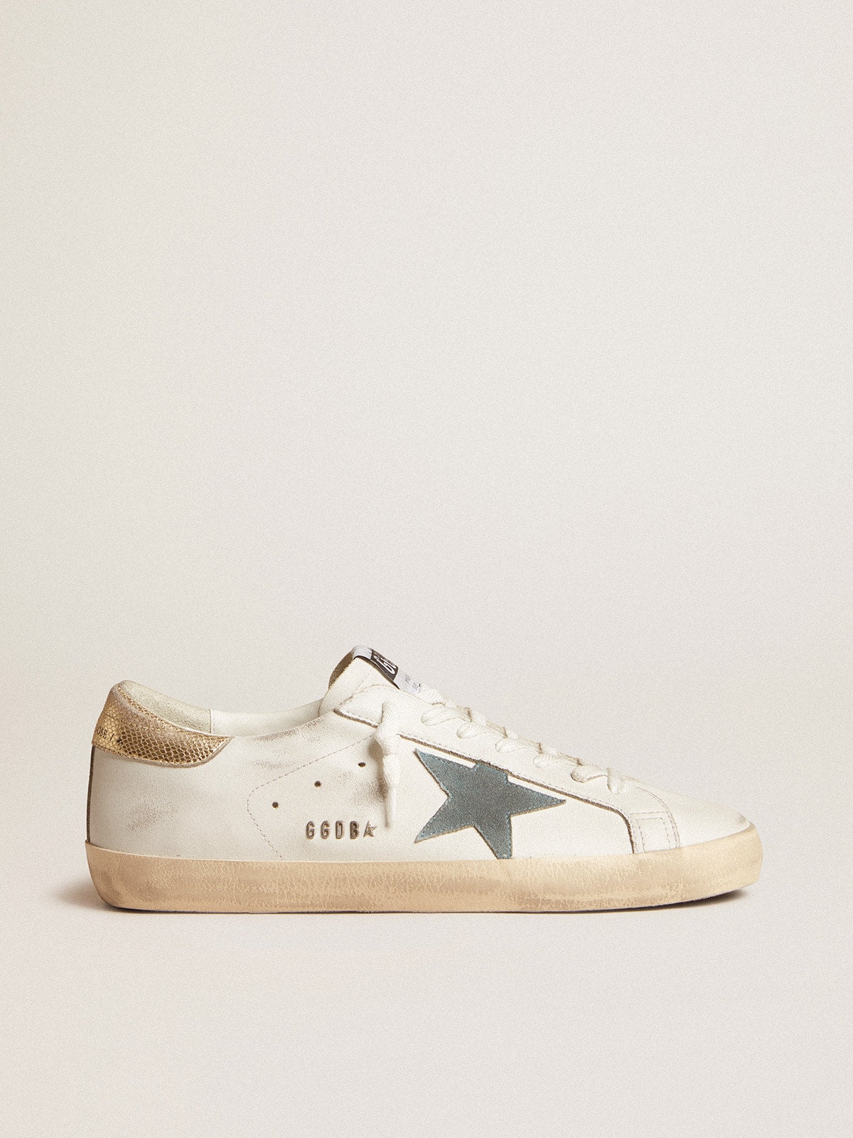 Men's Super-Star with suede star and platinum snake-print leather heel tab
