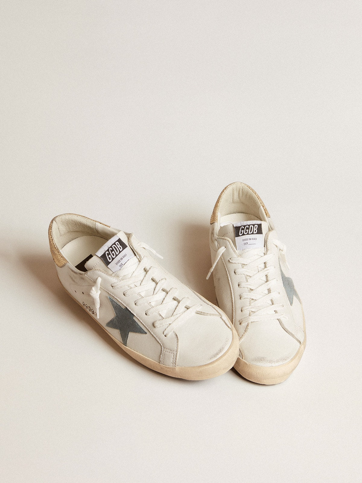 Men's Super-Star with suede star and platinum snake-print leather heel tab