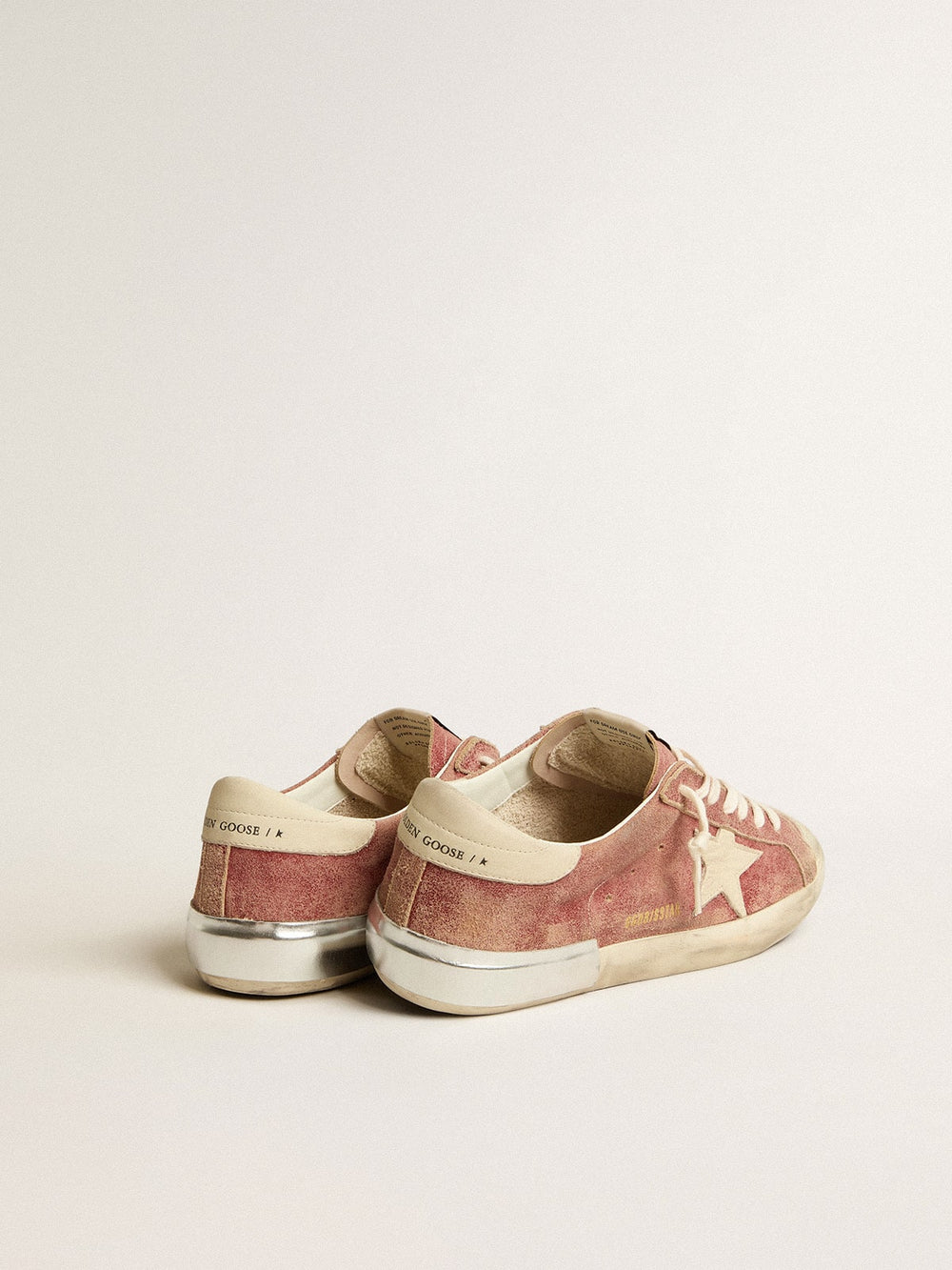 Men's Super-Star in red leather with cream nubuck star and heel tab