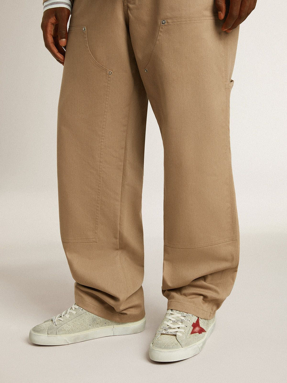 Men's Super-Star LTD in gray suede with red leather star