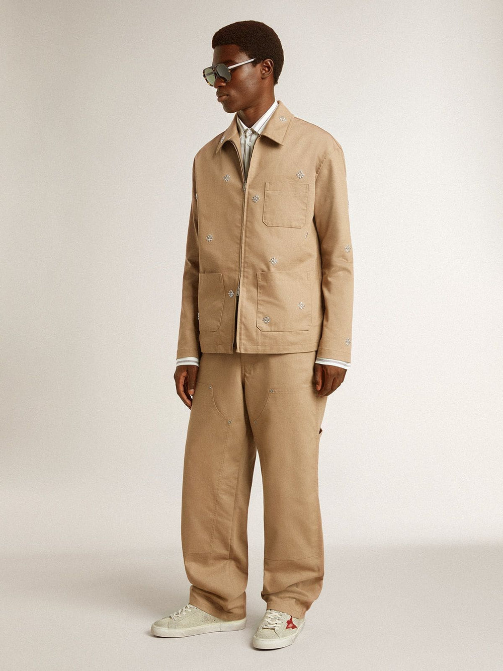 Men's Super-Star LTD in gray suede with red leather star