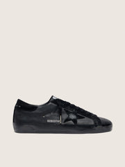 Men's Super-Star in black nappa with black suede star and heel tab