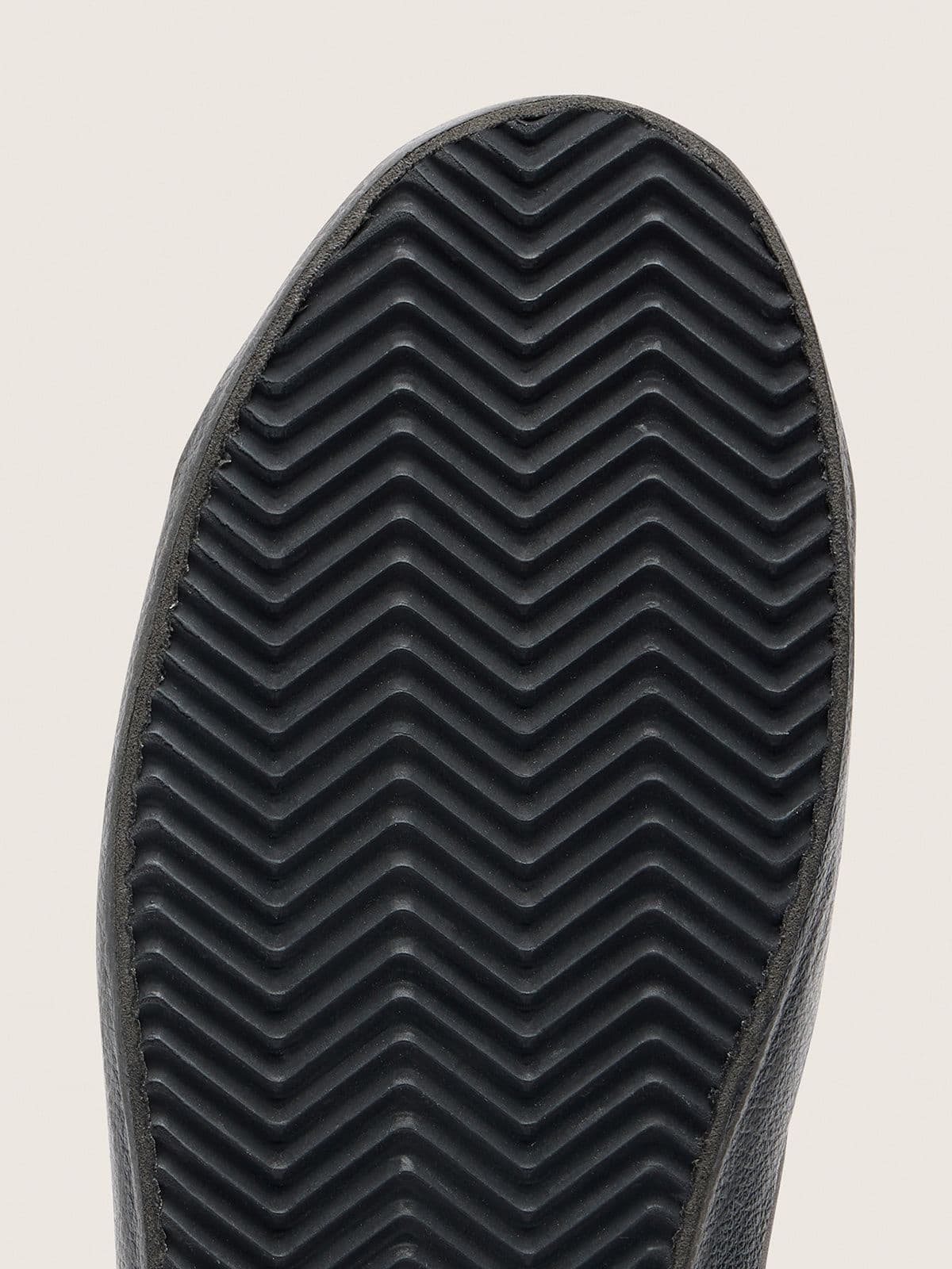 Men's Super-Star in black nappa with black suede star and heel tab