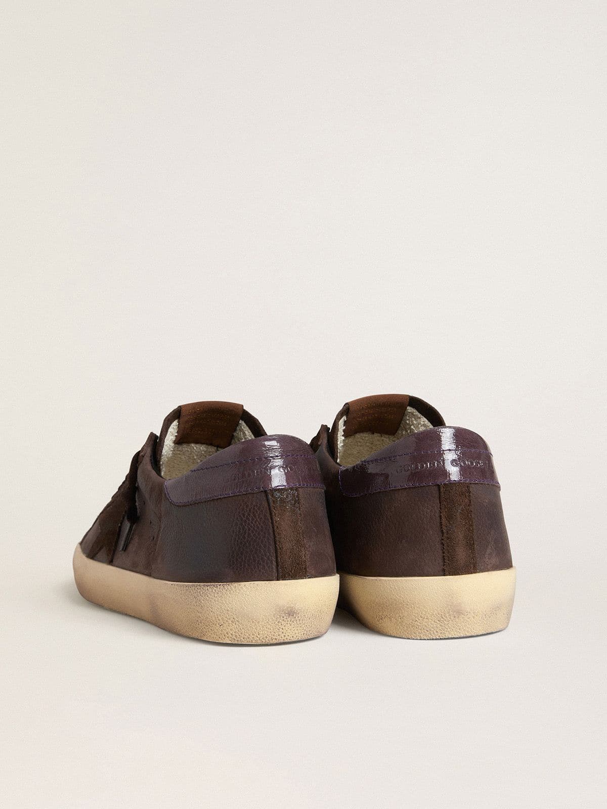 Men's Super-Star LTD in brown nubuck with suede star and purple leather heel tab