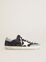 Men's Super-Star in midnight-blue suede with white leather star and light blue leather heel tab
