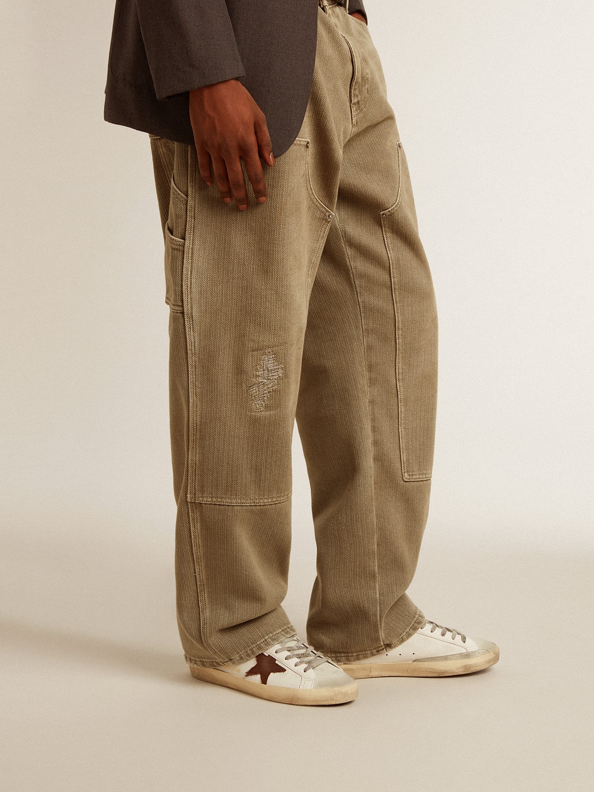 Men's Bio-based Super-Star with canvas star and dark brown leather heel tab