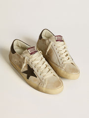 Men's Super-Star in leather with black denim star and black leather heel tab