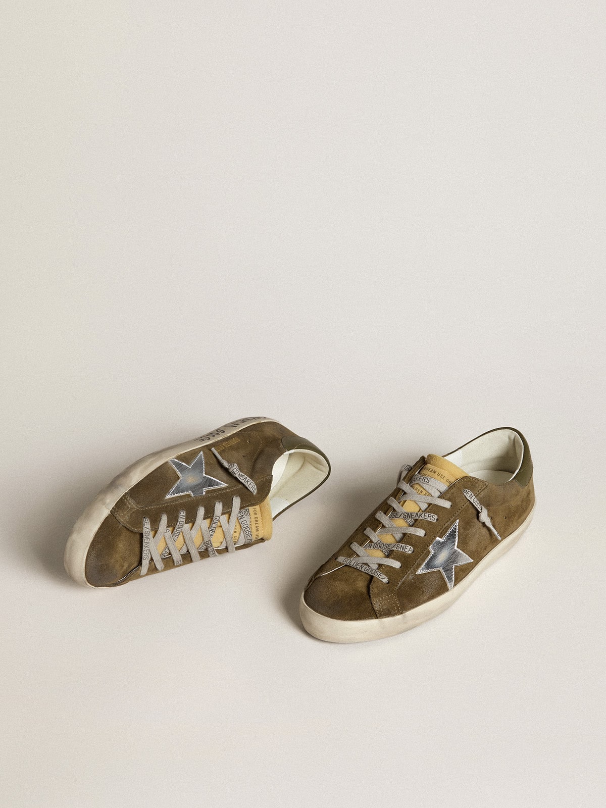 Men's Super-Star LTD in suede with metallic leather star and leather heel tab